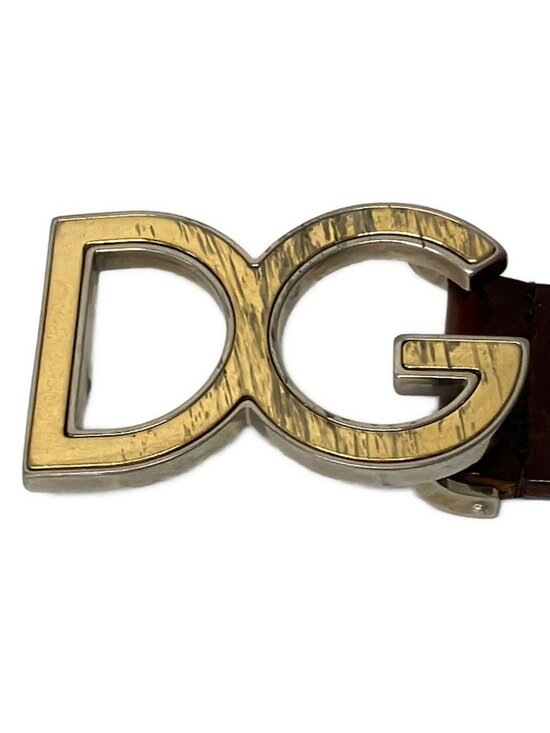 Dolce & Gabbana Belt Brown Gold Silver Leather